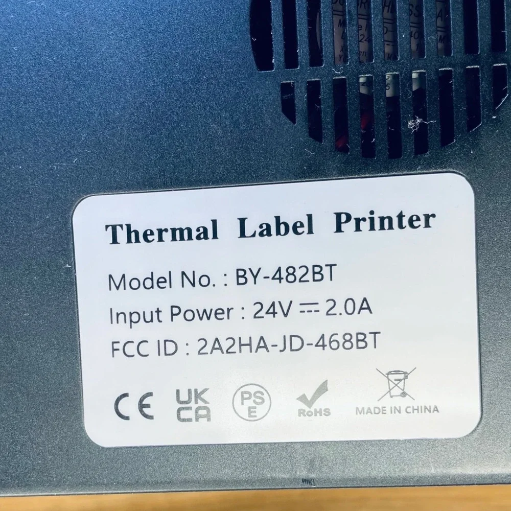 Pedoolo Thermal Label Printer BY-482BT Bluetooth Black Desktop Shipping Printer